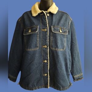 Old Navy Blue Denim Jacket with Sherpa Lining